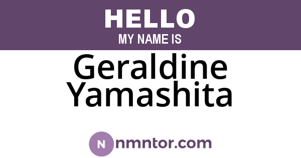 Geraldine Yamashita
