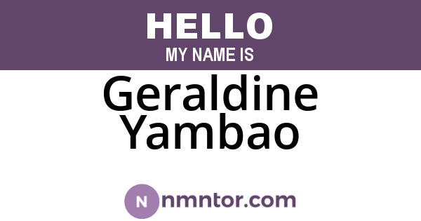 Geraldine Yambao