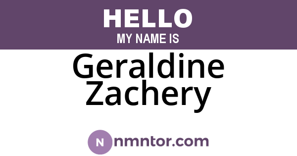 Geraldine Zachery