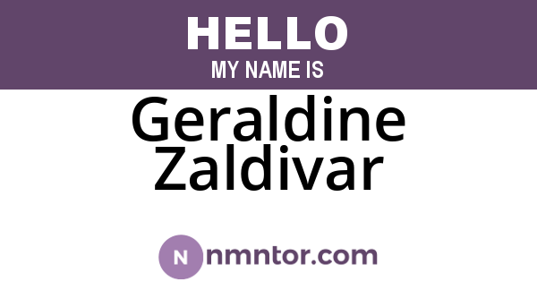 Geraldine Zaldivar
