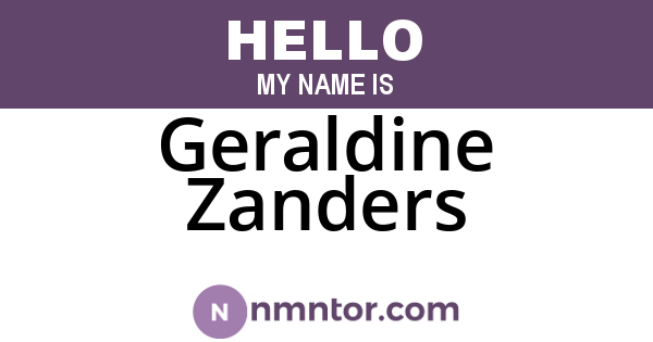 Geraldine Zanders