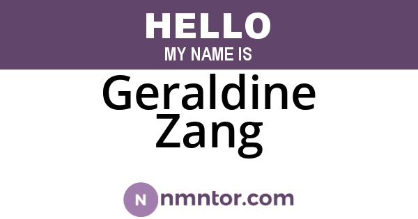Geraldine Zang
