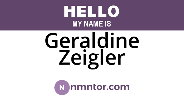 Geraldine Zeigler