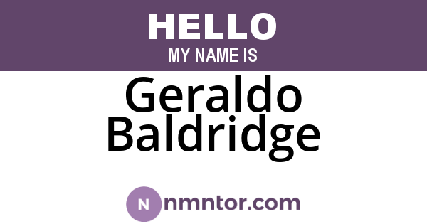 Geraldo Baldridge