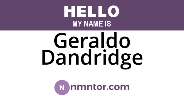 Geraldo Dandridge