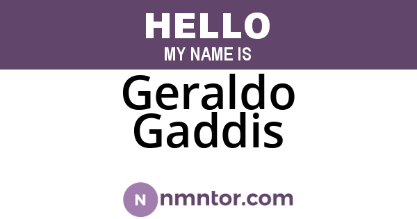 Geraldo Gaddis