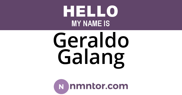 Geraldo Galang