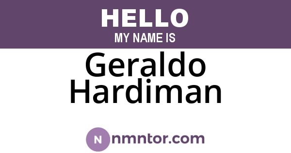 Geraldo Hardiman