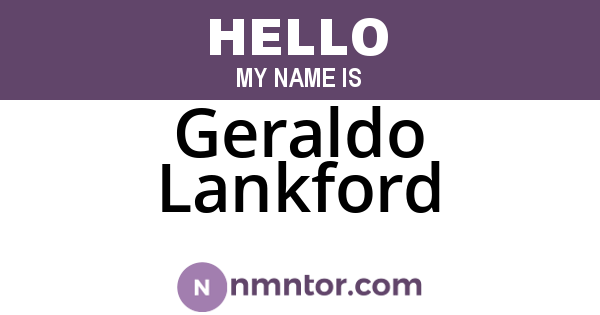 Geraldo Lankford