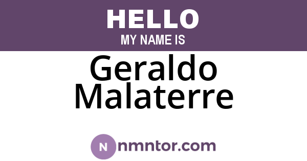 Geraldo Malaterre