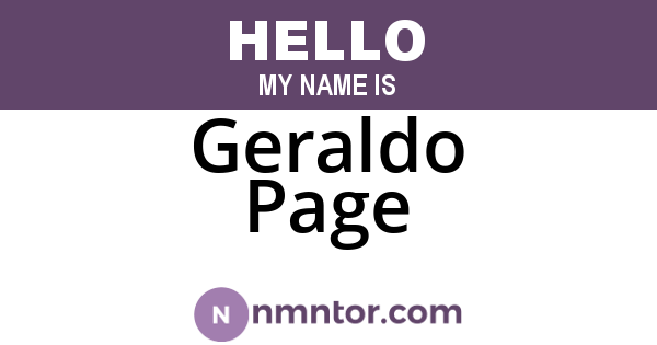 Geraldo Page
