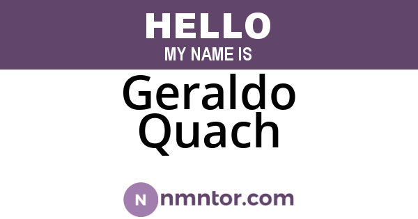 Geraldo Quach