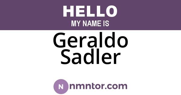 Geraldo Sadler