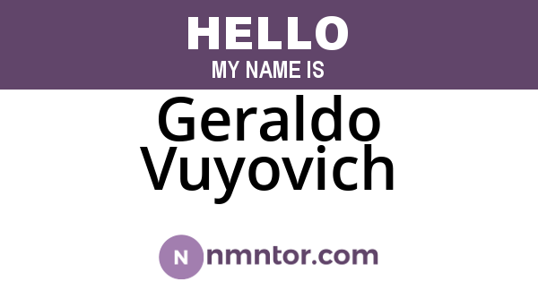 Geraldo Vuyovich