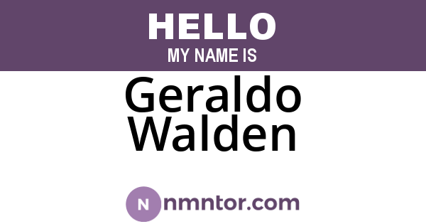 Geraldo Walden