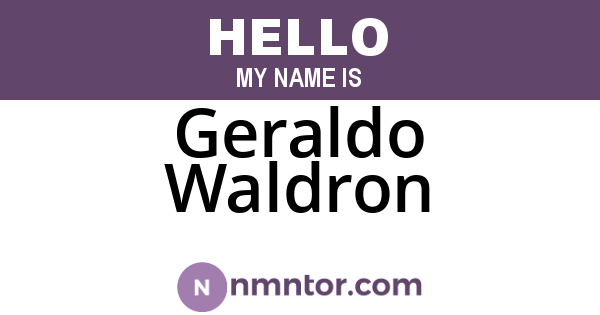 Geraldo Waldron