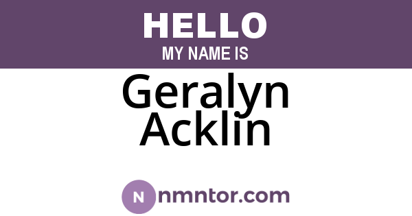 Geralyn Acklin
