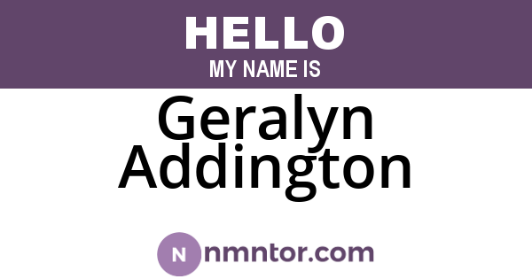 Geralyn Addington