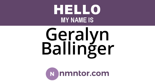 Geralyn Ballinger