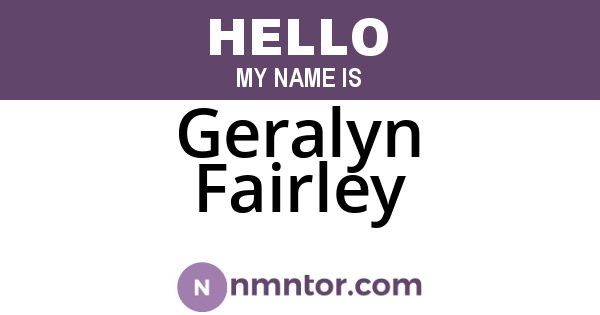 Geralyn Fairley