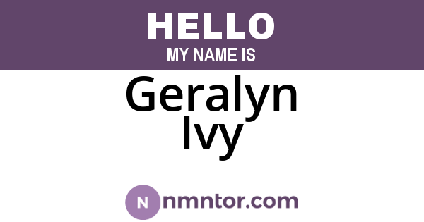 Geralyn Ivy
