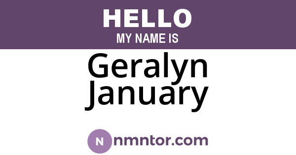 Geralyn January