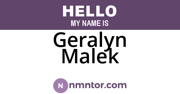 Geralyn Malek
