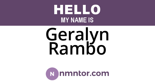 Geralyn Rambo