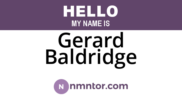 Gerard Baldridge