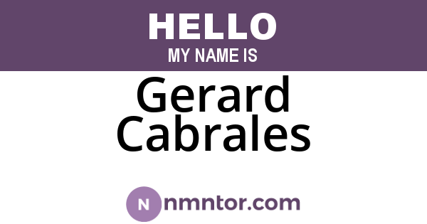 Gerard Cabrales
