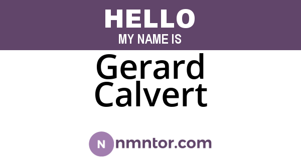 Gerard Calvert