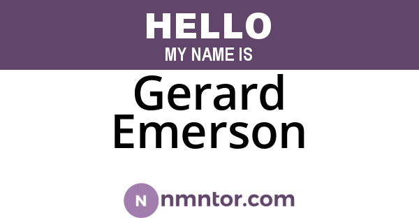 Gerard Emerson