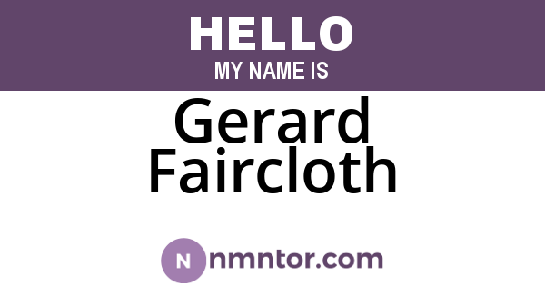 Gerard Faircloth