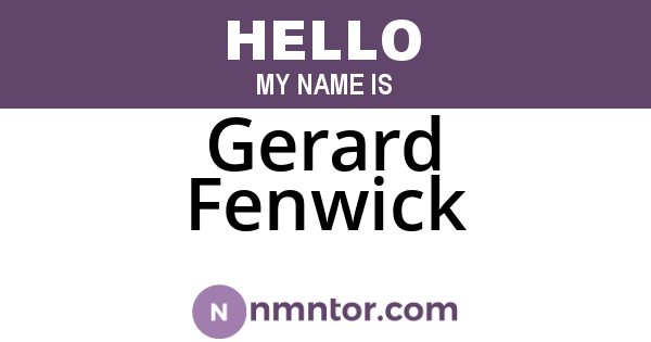 Gerard Fenwick