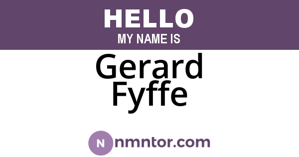 Gerard Fyffe