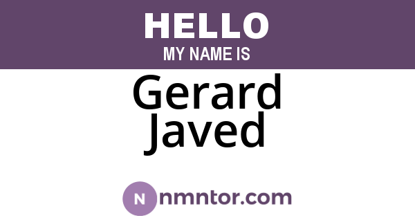 Gerard Javed
