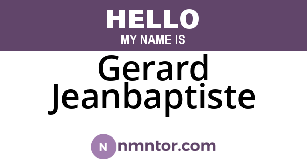 Gerard Jeanbaptiste