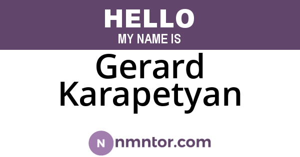 Gerard Karapetyan