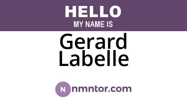 Gerard Labelle