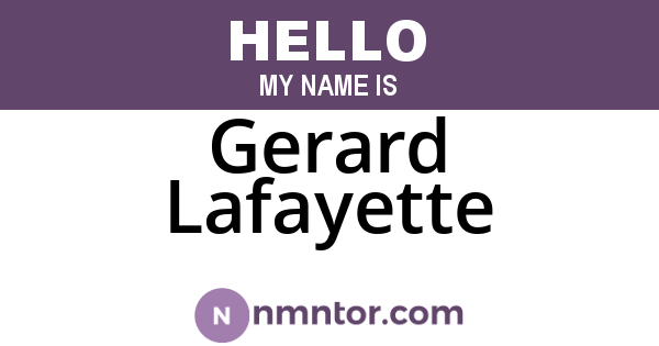 Gerard Lafayette