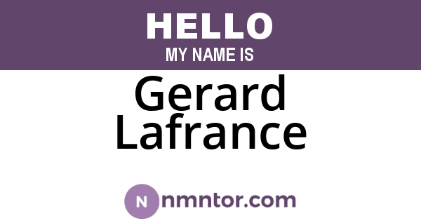 Gerard Lafrance