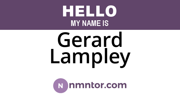 Gerard Lampley