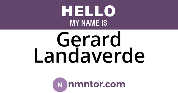 Gerard Landaverde