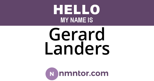Gerard Landers