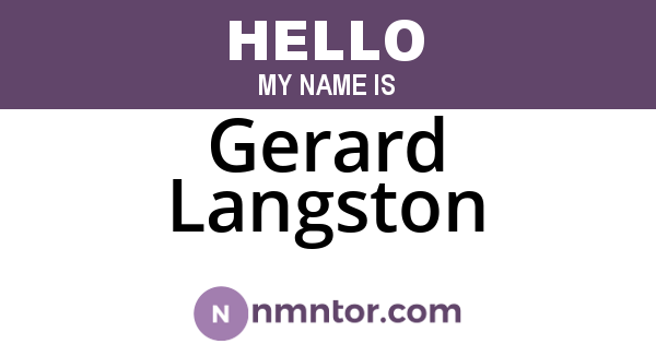 Gerard Langston