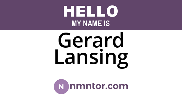 Gerard Lansing