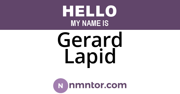 Gerard Lapid