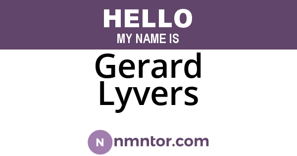 Gerard Lyvers