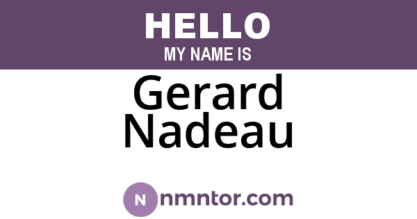 Gerard Nadeau
