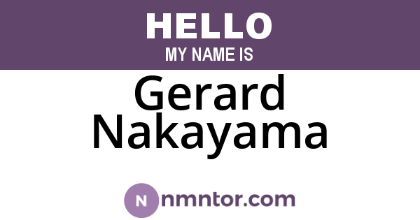 Gerard Nakayama